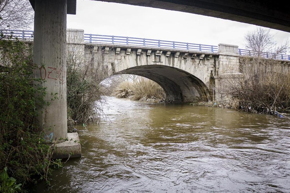 Crecida del río Guadarrama a su paso por las Sabinas