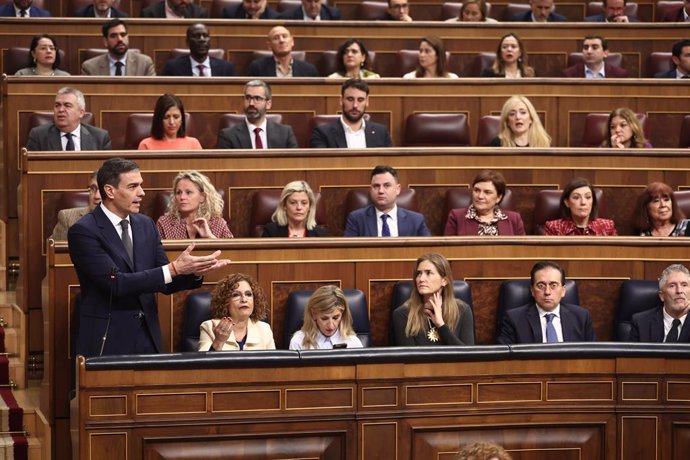 El presidente del gobierno, Pedro Sánchez, en el Congreso. Archivo.