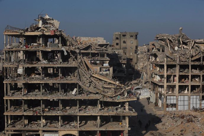 Edificios destruidos en Yabalia, en el norte de la Franja de Gaza, a causa de la ofensiva del Ejército de Israel (archivo)