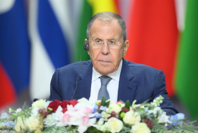 Archivo - HANDOUT - 23 October 2024, Russia, Kazan: Russian Foreign Minister Sergey Lavrov attends a limited attendance meeting of BRICS leaders during the 16th BRICS summit. Photo: Sergey Bobylev/BRICS/dpa - ATTENTION: editorial use only and only if the 