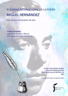 Cartel de la III Semana Internacional de la Poesía Miguel Hernández.