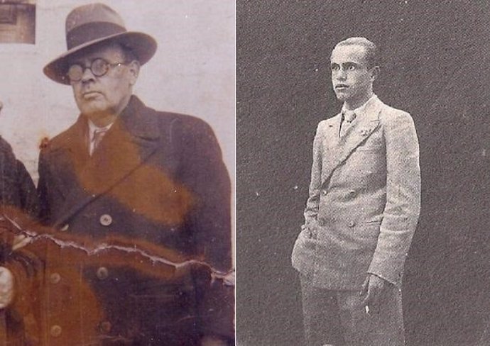 Imagen de Ángel Matarán, maestro de Alhendín, y de su hijo Alfonso Matarán.