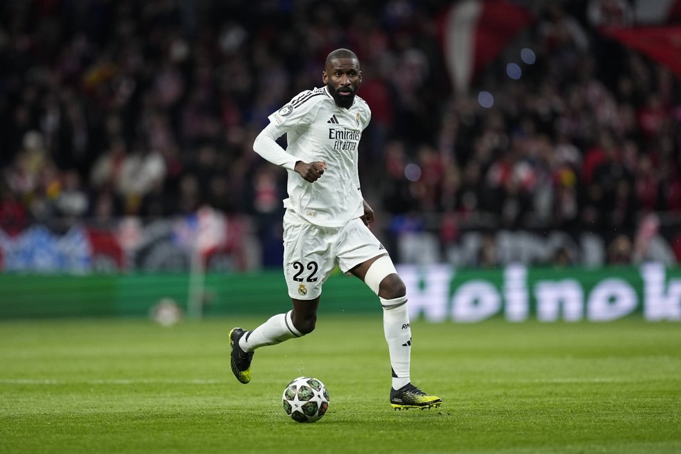 Antonio Rüdiger (Real Madrid), ante el Atlético de Madrid.