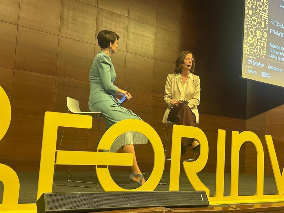 La presidenta de la Asociación Española de Banca (AEB), Alejandra Kindelán, durante Forinvest