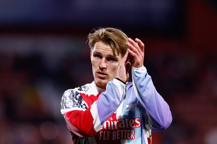 Archivo - Martin Odegaard of Arsenal FC gestures during the UEFA Champions League 2024/25 League Phase MD8 match between Girona FC and Arsenal FC at Estadio de Montilivi on January 29, 2025, in Girona, Spain.