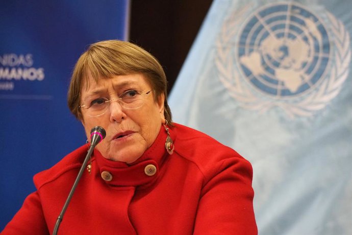 Archivo - Arquivo - 20 de julho de 2022, Lima, Lima, Peru: Michelle Bachelet, Alta Comissária da ONU para os Direitos Humanos, realiza uma coletiva de imprensa em Lima no final de sua missão na quarta-feira. Bachelet iniciou uma missão oficial ao Peru na 