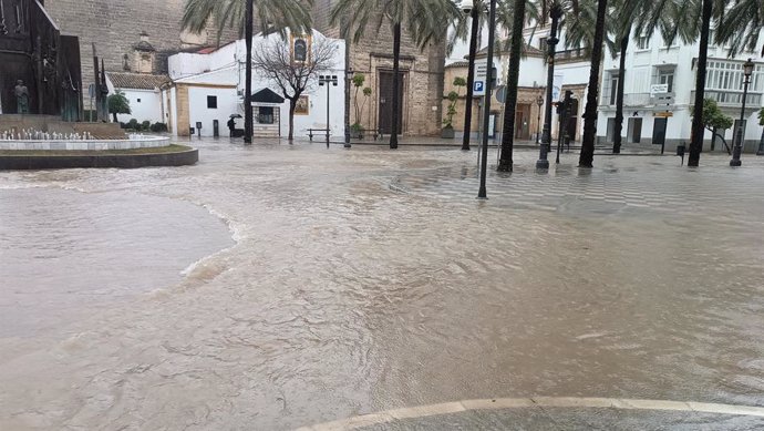 Inundaciones en el centro de Jerez.