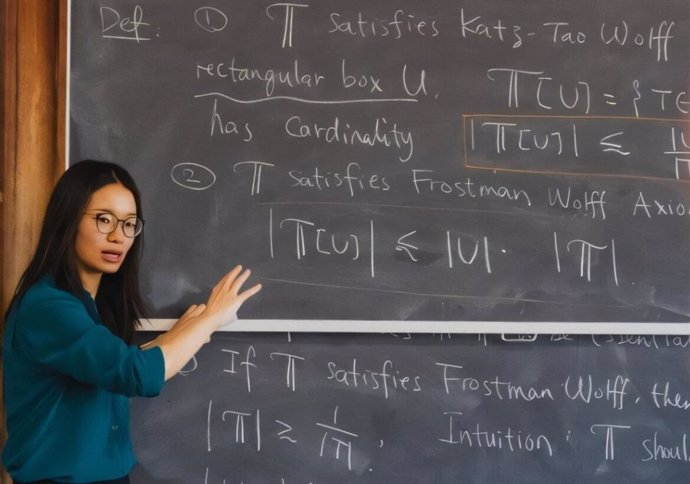 Hong Wang, profesora asociada del Instituto Courant de Ciencias Matemáticas de la Universidad de Nueva York, presenta su trabajo sobre la conjetura de Kakeya