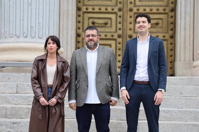 Los diputados nacionales de PSOE, Sumar Més y Podemos, Pepe Mercadal, Vicenç Vidal y Martina Velarde, respectivamente.