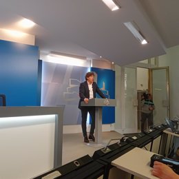 Andueza ha analizado el acuerdo para la reforma fiscal en una comparecencia ante la prensa en el Parlamento