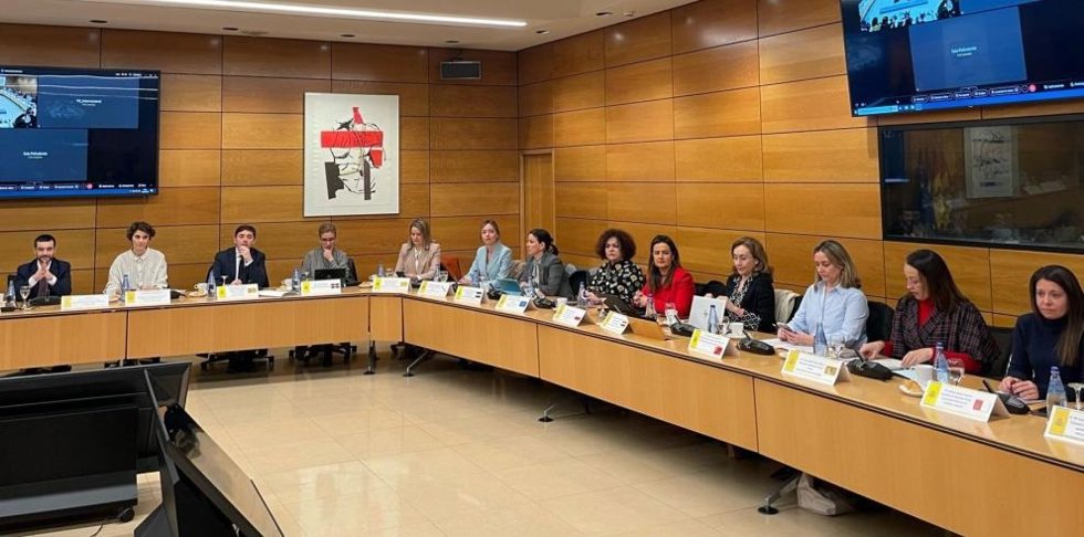 La consejera de Bienestar Social y Familia del Gobierno de Aragón, Carmen Susín, segunda por la derecha, este jueves en Madrid en la reunión del pleno del Consejo Territorial Servicios Sociales.