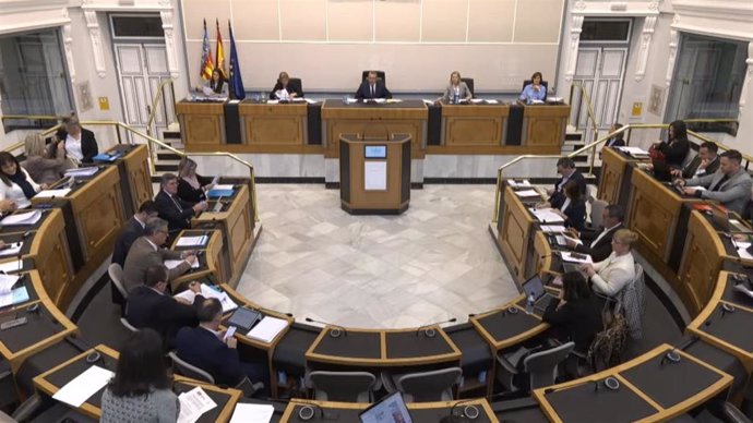 Imagen del pleno ordinario de marzo de la Diputación de Alicante, celebrado el jueves 13 de marzo en el Palacio Provincial.