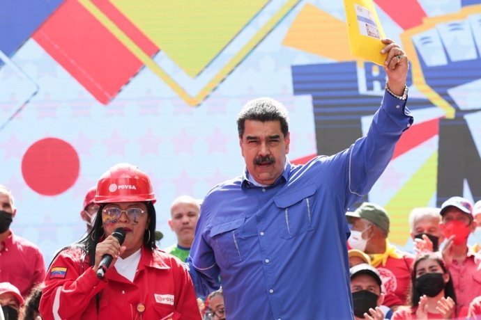O presidente da Venezuela, Nicolás Maduro, durante um evento público.