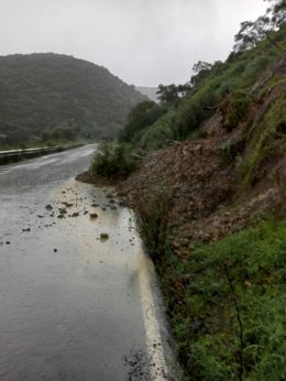 Una de las carreteras afectadas por las últimas lluvias.