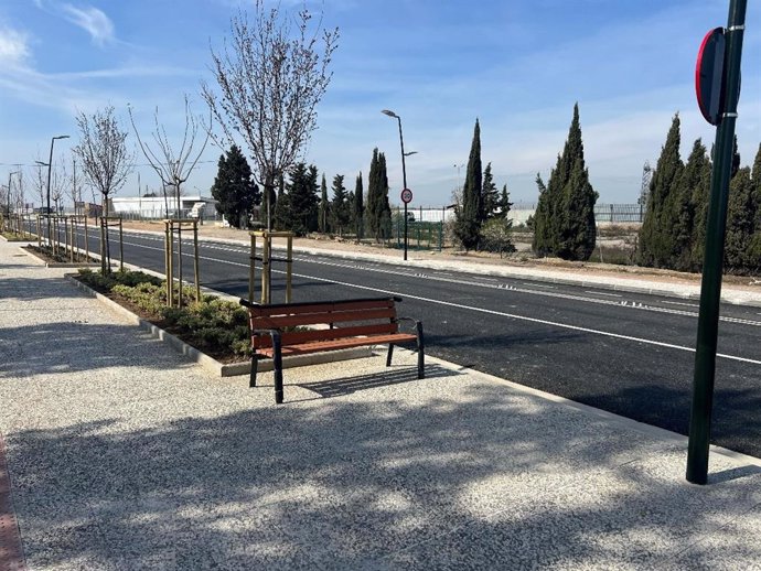 Una de las actuaciones acometidas en la carretera del aeropuerto de Zaragoza.