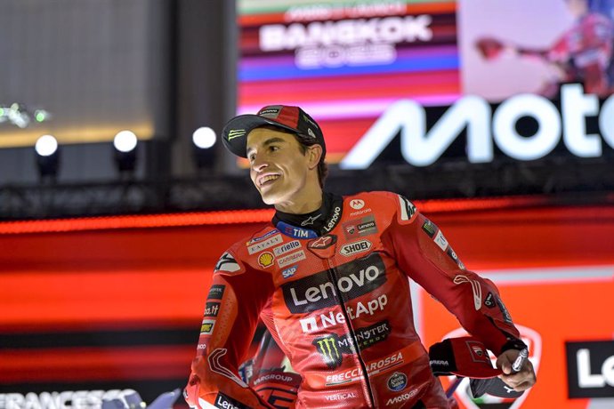 Archivo - MARQUEZ Marc (spa), Ducati Lenovo Team, Desmosedici GP25, portrait during the MotoGP 2025 Season Launch before the Thailand MotoGP Test on February 09, 2025 in Bangkok, Thailand - Photo Studio Milagro / DPPI