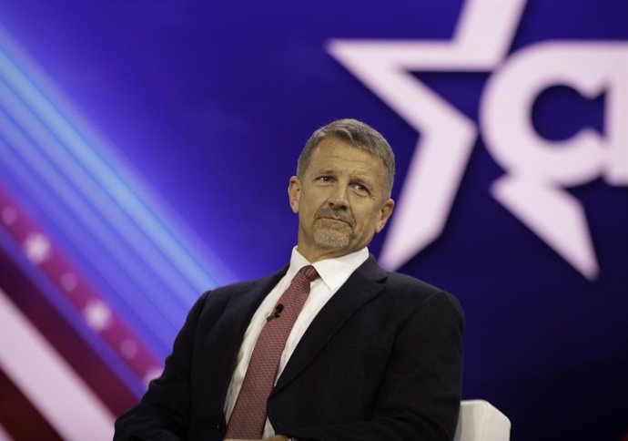 Archivo - March 4, 2023, National Harbor, Maryland, USA: March 4, 2023, National Harbor, MD: Erik Prince  speaks at CPAC-DC, an annual gathering of conservative donors and political activists in the Washington D.C. area.