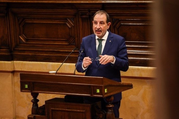 El conseller de Justicia y Calidad Democrática, Ramon Espadaler, durante una intervención en el Parlament
