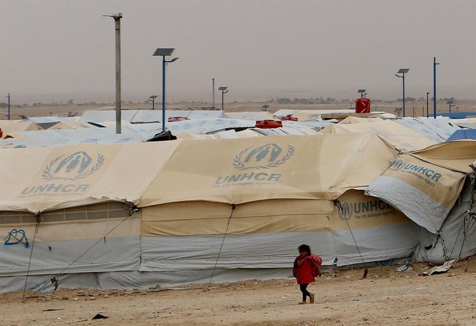 Archivo - Arquivo - Imagem de arquivo de uma criança no campo de refugiados de Al Hol, no nordeste da Síria.