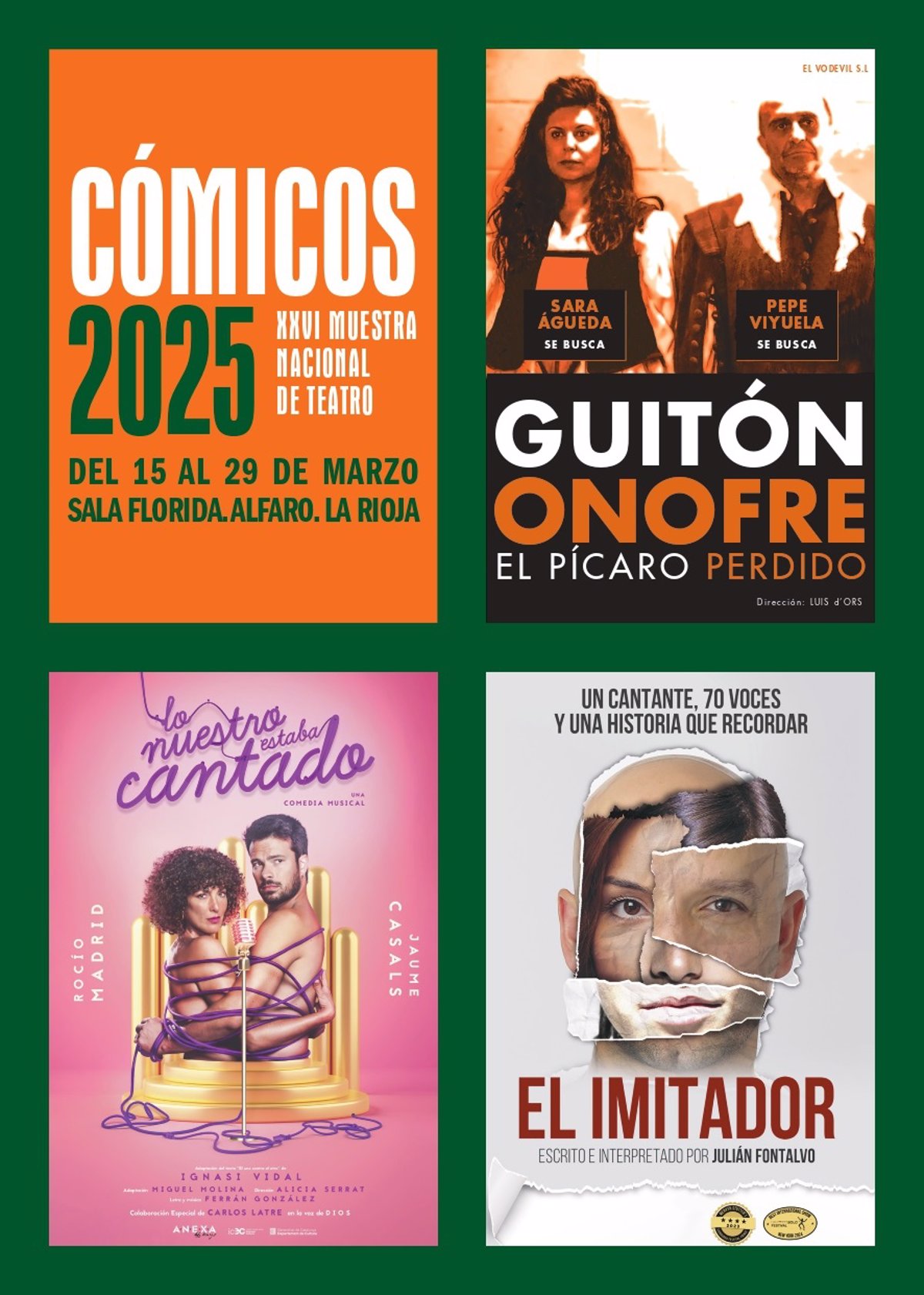 La XXVI Muestra Nacional de Teatro Cómicos de Alfaro contará con tres espectáculos del 15 al 29 de marzo