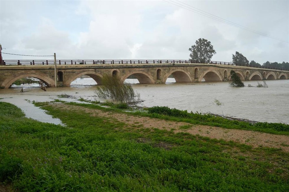 Imagen de la crecida del río Guadalete.