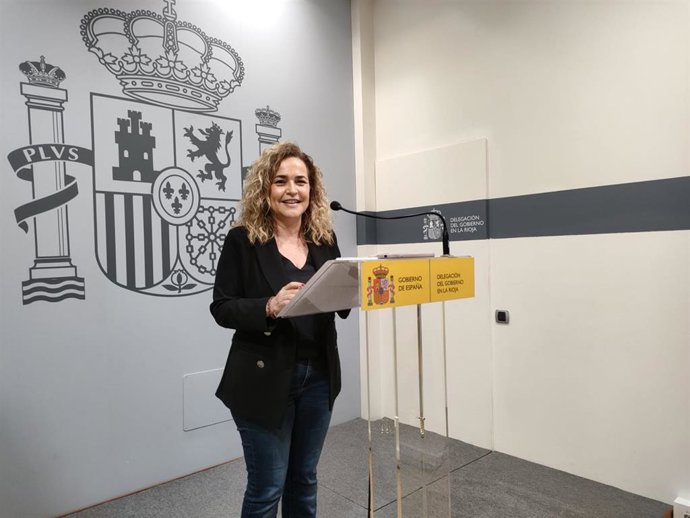 La delegada del Gobierno en La Rioja, Beatriz Arraiz, en comparecencia de prensa
