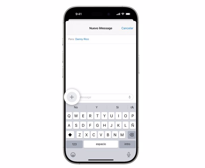 Compositor de mensajes en iMessage