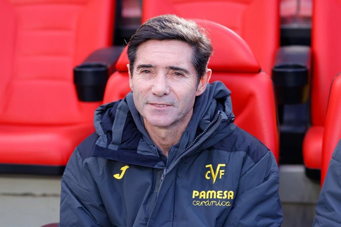 Marcelino Garcia Toral, head coach of Villarreal CF, looks on during the Spanish League, LaLiga EA Sports, football match played between Rayo Vallecano and Villarreal CF at Estadio de Vallecas on February 22, 2025, in Madrid, Spain.