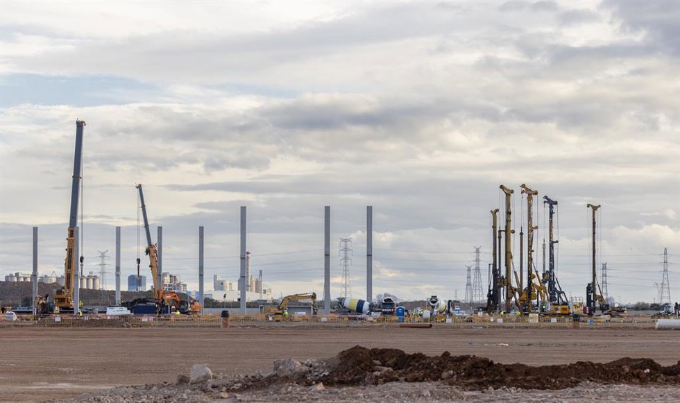 Archivo - Así avanzan las obras de Powerco para la construcción de la gigafactoría en Sagunt
