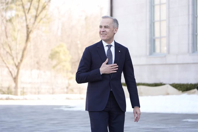 March 14, 2025, Ottawa, On, Canada: Prime minister-designate Mark Carney arrives for a swearing in ceremony at Rideau Hall in Ottawa on Friday, March 14, 2025.