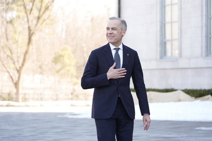 14 de março de 2025, Ottawa, On, Canadá: O primeiro-ministro indicado, Mark Carney, chega para a cerimônia de posse no Rideau Hall, em Ottawa, na sexta-feira, 14 de março de 2025.