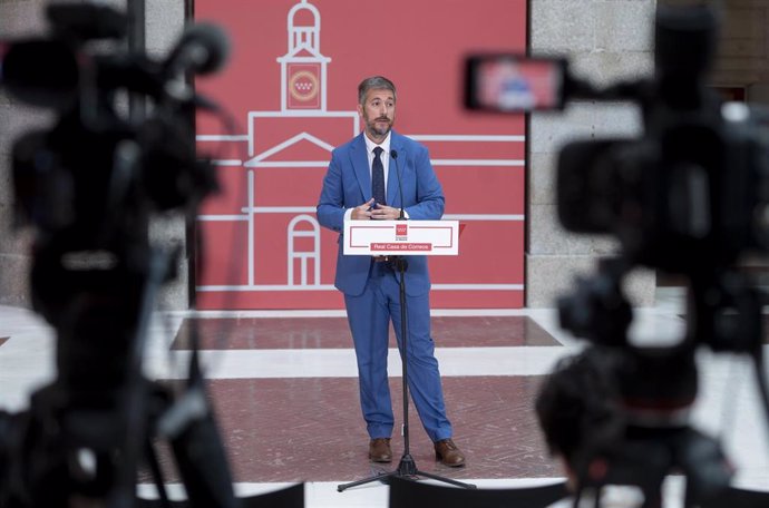 Archivo - El consejero de Presidencia, Justicia y Administración Local, Miguel Ángel García Martín, durante una rueda de prensa tras una reunión, en la Real Casa de Correos, a 5 de septiembre de 2024, en Madrid (España).