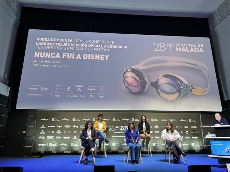 Imagen de la rueda de prensa de la película 'Nunca fui a Disney' en el Festival de Málaga.