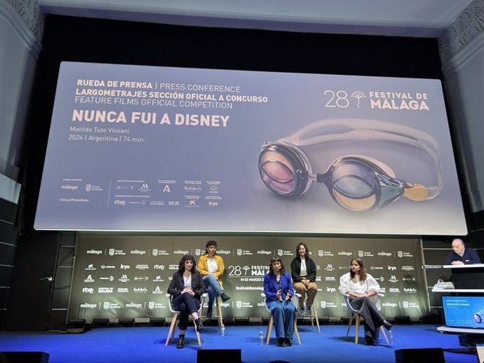 Imagen de la rueda de prensa de la película 'Nunca fui a Disney' en el Festival de Málaga.