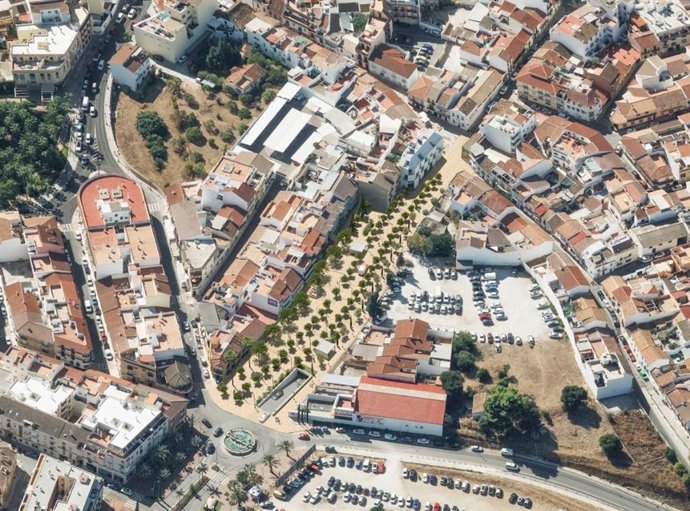 Infografía de la avenida Isaac Peral en el centro de Alhaurín de la Torre.