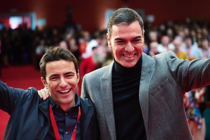 Pedro Casares e Pedro Sánchez, no 15º Congresso Regional do PSOE de Cantabria