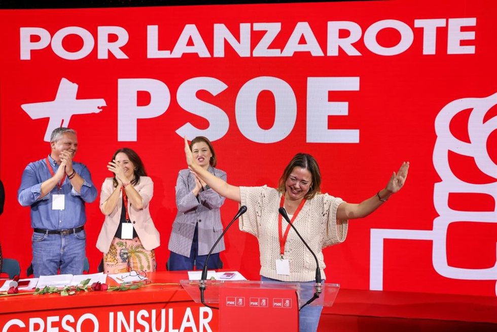 María Dolores Corujo, reelegida este domingo secretaria general del PSOE en Lanzarote en el 11 Congreso insular