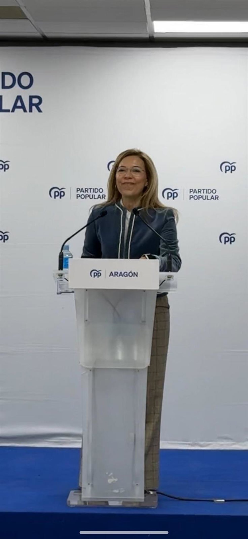 La popular Ana Alós, durante su comparecencia.