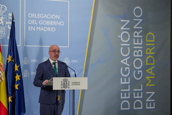 Archivo - Arquivo - O delegado do Governo na Comunidade de Madri, Francisco Martín, durante uma coletiva de imprensa, na sede da Delegação do Governo, em 10 de fevereiro de 2025, em Madri (Espanha). Durante seu discurso, o delegado do governo fez referênc