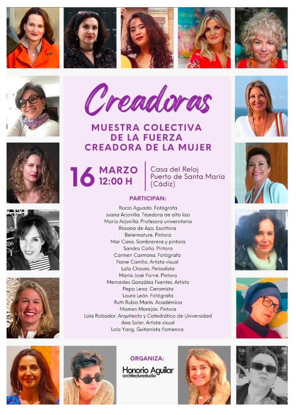 Cartel de la Muestra Colectiva Creadoras celebrada en El Puerto de Santa María (Cádiz).