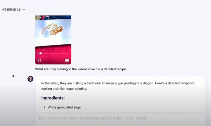 O novo modelo de IA da Baidu, ERNIE 4.5.