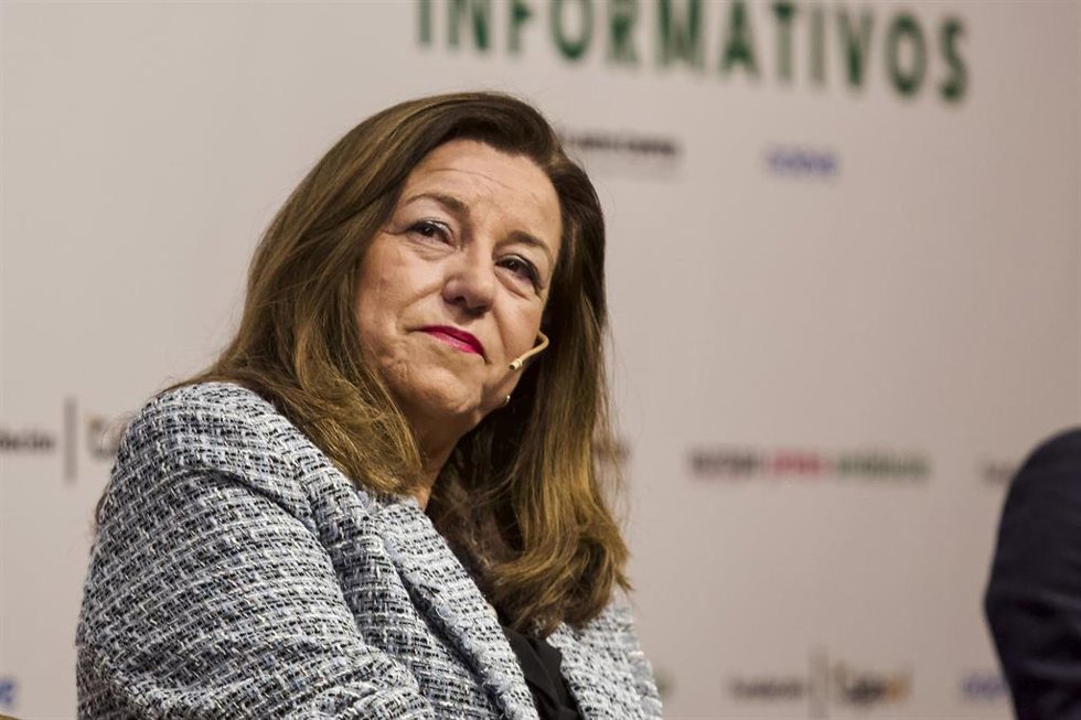 La consejera de Desarrollo Educativo y Formación Profesional de la Junta de Andalucía, Carmen Castillo, durante el desayuno informativo de Europa Press titulado 'Andalucía apuesta por la FP Dual' en la Fundación Cajasol.