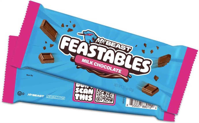 Feastables kosher packaging with OU symbol on the back