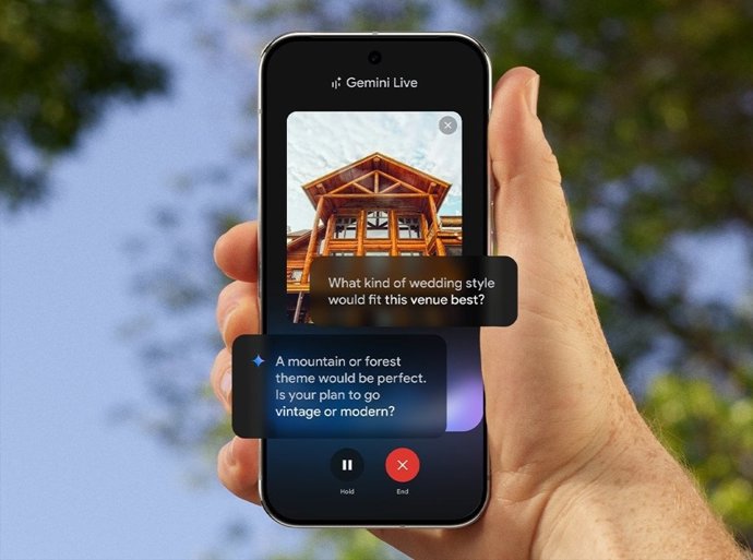 Novos recursos do Gemini Live em dispositivos Pixel.