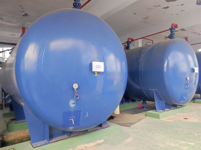 Sistema de filtración de la Estación de Tratamiento de Agua Potable (ETAP) de Aljaraque (Huelva) .