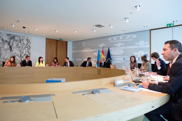 O titular do Executivo galego, Alfonso Rueda, preside a reunión do Consello da Xunta. Sala do Consello, 17/03/25.