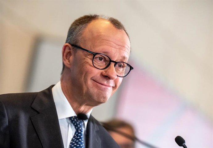 14 March 2025, Berlin: Friedrich Merz, leader of the the Christian Democratic Union of Germany (CDU)/Christian Social Union in Bavaria (CSU) Parliamentary group, speaks at the start of the parliamentary group meeting in the Bundestag. Photo: Michael Kappe