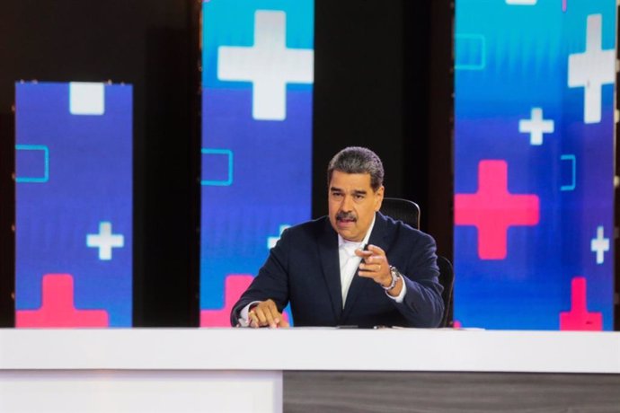 Nicolás Maduro, presidente de Venezuela, durante su programa en televisión