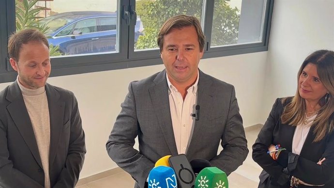 El secretario general del PP-A, Antonio Repullo, este martes en Linares (Jaén)