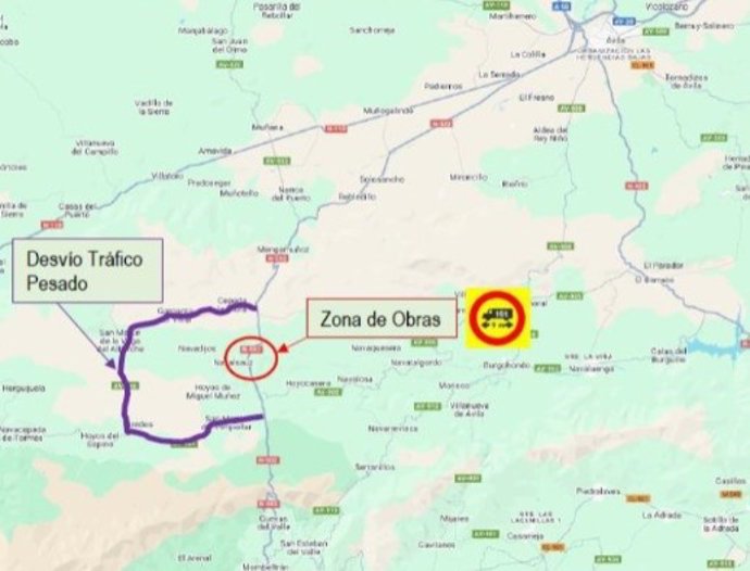 La N-502 sufrirá un corte parcial en Cueva del Maragato (Ávila) por obras de reforma del viaducto sobre el Río Astillero